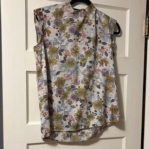 LOFT Floral Print Sleeveless Blouse